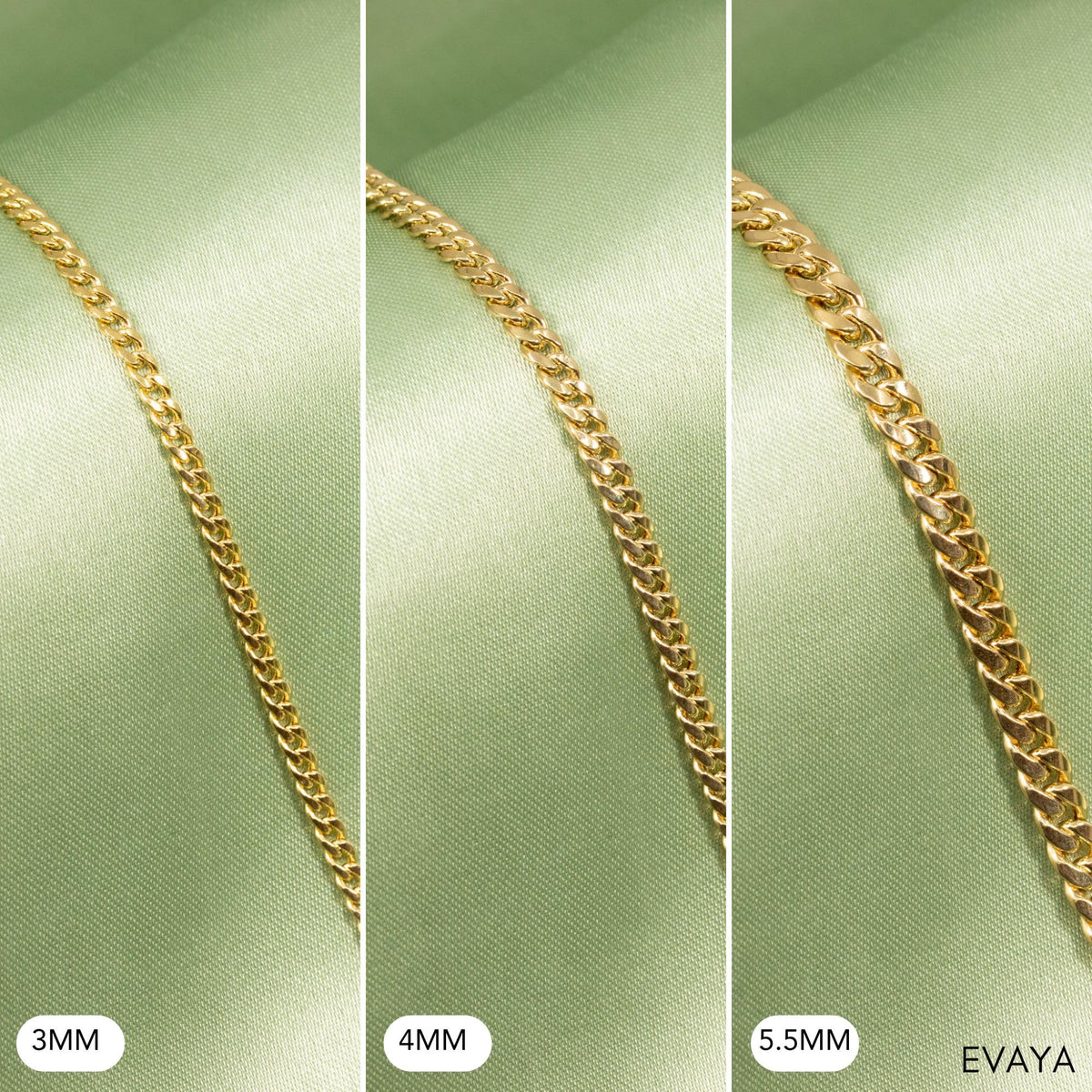 14k Gold Hollow Cuban Link Chain Necklace W583